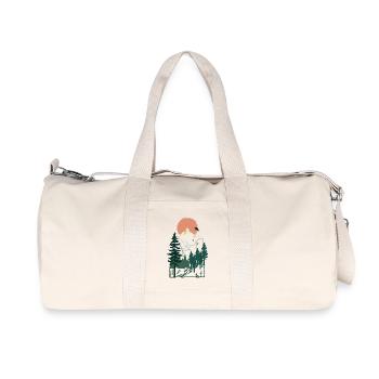 Nature Forest Mountain Tree Gift Idea - Recycled Canvas Sports Bag by Stanley/Stella - natural - Front