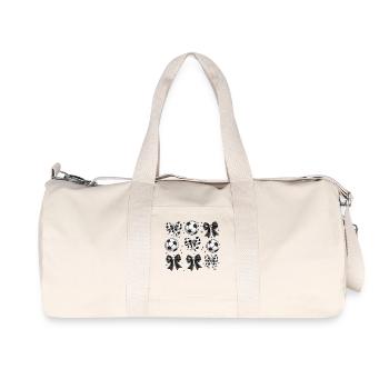 Coquette Football: Bows and Balloons Patterns - Recycled Canvas Sports Bag by Stanley/Stella - natural - Front