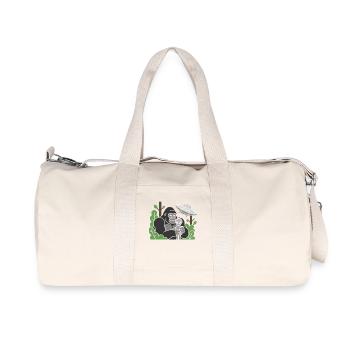 Gorilla und Alien im Dschungel-UFO - Recycelte Canvas-Sporttasche von Stanley/Stella - Naturweiß - Vorne