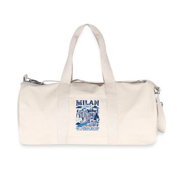 Milan, Italie, illustration de la ligne d’horizon emblématique bicolore - Sac de sport en toile recyclée Stanley/Stella - blanc naturel - Devant