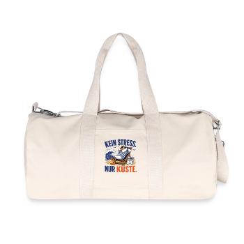 Möwe Kein Stress Nur Küste Shirt - Recycelte Canvas-Sporttasche von Stanley/Stella - Naturweiß - Vorne