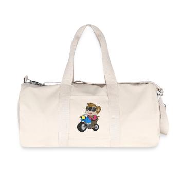 Affe Motorrad - Recycelte Canvas-Sporttasche von Stanley/Stella - Naturweiß - Vorne