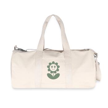 Funny flower full of happiness and good mood - Recycled Canvas Sports Bag by Stanley/Stella - natural - Front