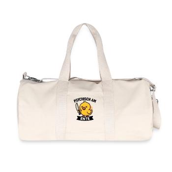 Psychisch Am Ente Lustiger Spruch Humor  - Recycelte Canvas-Sporttasche von Stanley/Stella - Naturweiß - Vorne