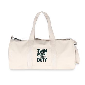 Parents jumeaux au ministère | Humour pour bébés - Sac de sport en toile recyclée Stanley/Stella - blanc naturel - Devant