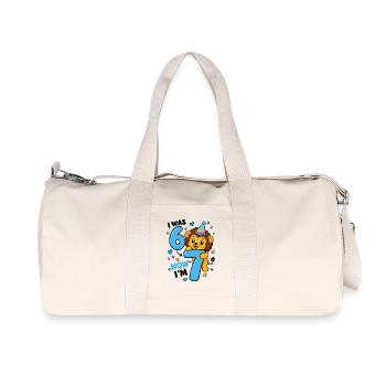  Ich War 6, Jetzt Bin Ich 7 Löwe 7. - Recycled Canvas Sports Bag by Stanley/Stella - natural - Front