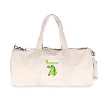 Alligator-Hausaufgaben-Unfug - Recycelte Canvas-Sporttasche von Stanley/Stella - Naturweiß - Vorne