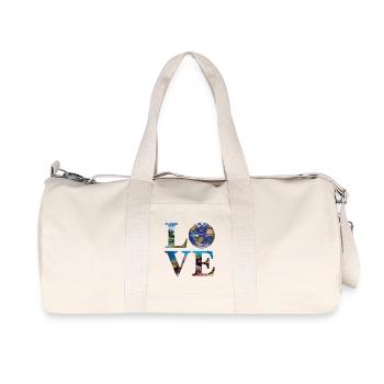 Love for nature and earth with oceans and mountains - Recycled Canvas Sports Bag by Stanley/Stella - natural - Front