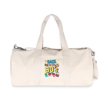 Back to the 80s Neon Retro Motiv - Recycelte Canvas-Sporttasche von Stanley/Stella - Naturweiß - Vorne
