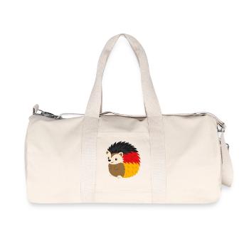 Rainbow Hedgehog Design - Recycled Canvas Sports Bag by Stanley/Stella - natural - Front