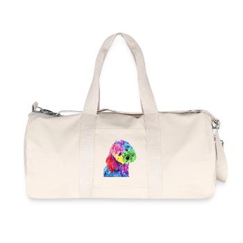Regenbogenpudel-Popkunst - Recycelte Canvas-Sporttasche von Stanley/Stella - Naturweiß - Vorne