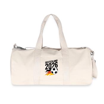 Fußball Flamme Deutschland 2026 - Recycelte Canvas-Sporttasche von Stanley/Stella - Naturweiß - Vorne