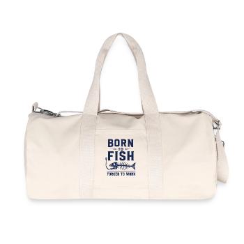 Né pour pêcher Pêcheur Shirt - Sac de sport en toile recyclée Stanley/Stella - blanc naturel - Devant