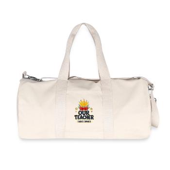 End of Year Gifts, Our Teacher Earned Summer Funny - Recycelte Canvas-Sporttasche von Stanley/Stella - Naturweiß - Vorne
