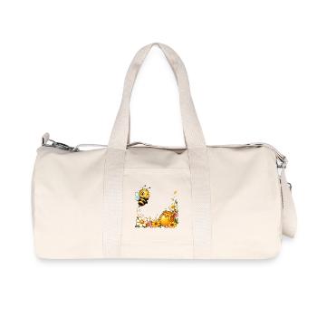 Bee Honey Beekeeper Honeycomb Bee Insect - Recycled Canvas Sports Bag by Stanley/Stella - natural - Front
