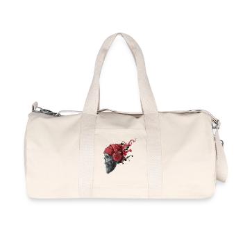 Crâne avec casque pour les amateurs de street style - Sac de sport en toile recyclée Stanley/Stella - blanc naturel - Devant