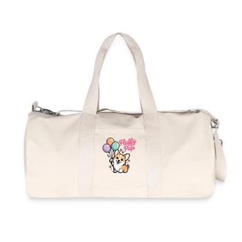 Corgi avec ballons cadeau pour les fans de corgi - Sac de sport en toile recyclée Stanley/Stella - blanc naturel - Devant