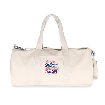 Toujours raison humour affirmé - Sac de sport en toile recyclée Stanley/Stella - blanc naturel - Devant