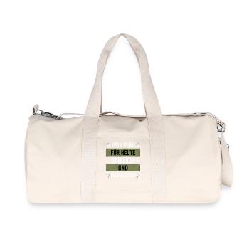 Mein Plan Heute: Schieben und Bier Trinken - Recycelte Canvas-Sporttasche von Stanley/Stella - Naturweiß - Vorne