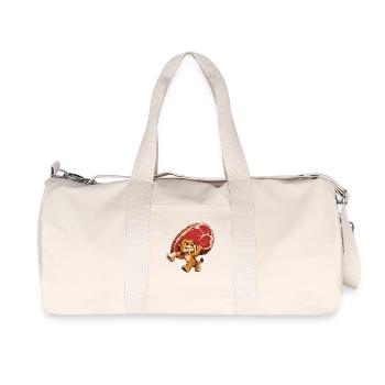 Steakjäger-Tiger Cartoon - Recycelte Canvas-Sporttasche von Stanley/Stella - Naturweiß - Vorne