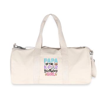 Papa of The K-Pop Birthday Girl - Recycled Canvas Sports Bag by Stanley/Stella - natural - Front