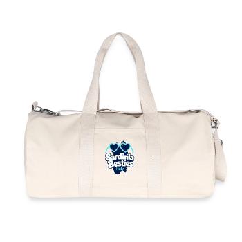 Groupe d’amies en voyage entre filles en Sardaigne - Sac de sport en toile recyclée Stanley/Stella - blanc naturel - Devant