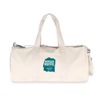 Morgenmuffel zu 100% Funktioniere später - Recycelte Canvas-Sporttasche von Stanley/Stella - Naturweiß - Vorne