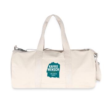 Kaffeemensch zu 100% Funktioniere später - Recycelte Canvas-Sporttasche von Stanley/Stella - Naturweiß - Vorne