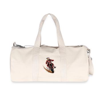 Motocross stunt rider in the dust - Recycled Canvas Sports Bag by Stanley/Stella - natural - Front