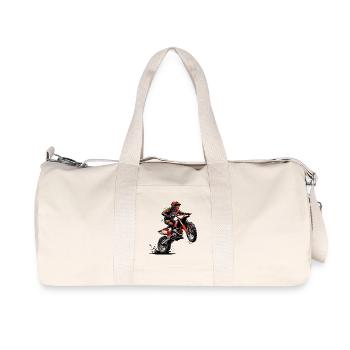 Motocross racer in sprint - Recycled Canvas Sports Bag by Stanley/Stella - natural - Front