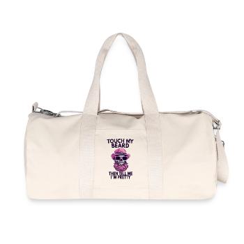 Touche ma barbe puis dis-moi que je suis jolie - Sac de sport en toile recyclée Stanley/Stella - blanc naturel - Devant