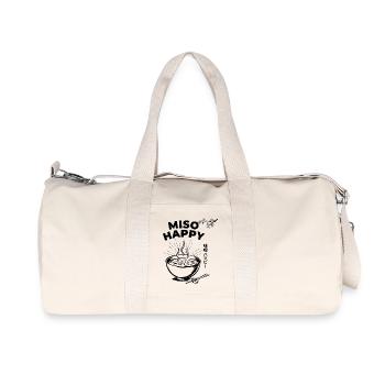 Miso Happy Spruch Glückskatze Kirschblüten Grafik - Recycelte Canvas-Sporttasche von Stanley/Stella - Naturweiß - Vorne