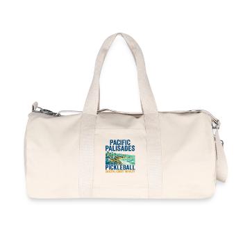 La silhouette de Naples, en Floride, avec un thème de pickleball - Sac de sport en toile recyclée Stanley/Stella - blanc naturel - Devant