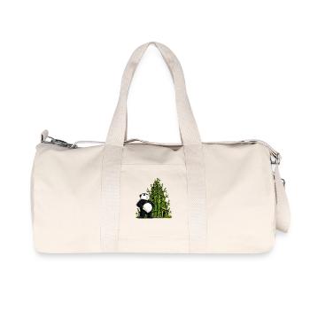 Panda devant un château de bambou - Sac de sport en toile recyclée Stanley/Stella - blanc naturel - Devant