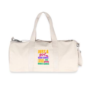 Just a girl who loves rats and likes to Vi - Recycled Canvas Sports Bag by Stanley/Stella - natural - Front