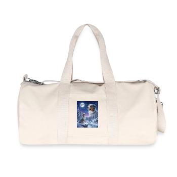 Chien Hurlant à la Lune Berger Australien - Sac de sport en toile recyclée Stanley/Stella - blanc naturel - Devant
