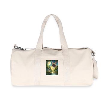 Howling to the Moon Hund Französische Bulldogge - Recycelte Canvas-Sporttasche von Stanley/Stella - Naturweiß - Vorne