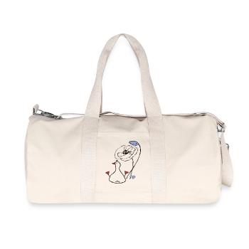 Ente mit Blumen - Recycelte Canvas-Sporttasche von Stanley/Stella - Naturweiß - Vorne