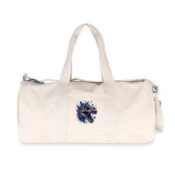 Kristall Dino Schädel mit blauen Kristallen - Recycelte Canvas-Sporttasche von Stanley/Stella - Naturweiß - Vorne