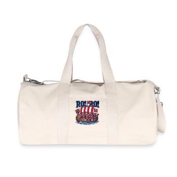 Norwegische Wikingerboot-Fanrallye - Recycelte Canvas-Sporttasche von Stanley/Stella - Naturweiß - Vorne