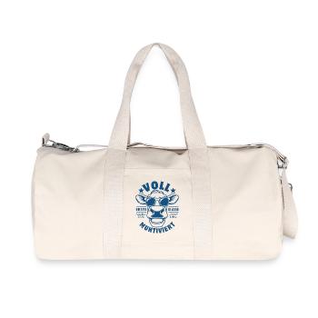 Voll Muhtiviert | Coole Kuh | Erste Klase - Recycelte Canvas-Sporttasche von Stanley/Stella - Naturweiß - Vorne