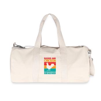 Élevage de coqs, volaille, poulet - Sac de sport en toile recyclée Stanley/Stella - blanc naturel - Devant