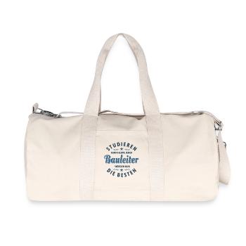 Studieren kann jeder | Bauleiter Spruch - Recycelte Canvas-Sporttasche von Stanley/Stella - Naturweiß - Vorne