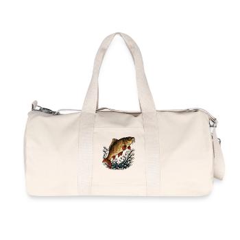 Karpfen Sprung über Wellen Fische - Recycelte Canvas-Sporttasche von Stanley/Stella - Naturweiß - Vorne