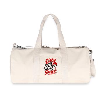 Earn Strike Karate Pinselkunst - Recycelte Canvas-Sporttasche von Stanley/Stella - Naturweiß - Vorne