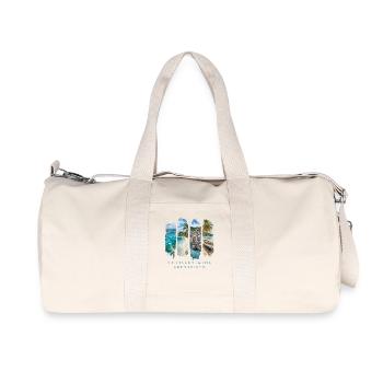 St Vincent Travel – Caribbean Beach & Ocean - Recycled Canvas Sports Bag by Stanley/Stella - natural - Front