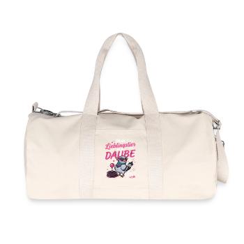 Stocksport Daube Witzig fuer Stockschuetzinnen - Recycelte Canvas-Sporttasche von Stanley/Stella - Naturweiß - Vorne