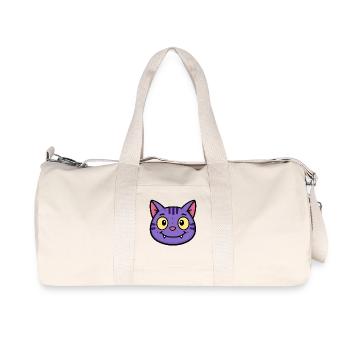 T-shirt Chat Cartoon Violet - Sac de sport en toile recyclée Stanley/Stella - blanc naturel - Devant