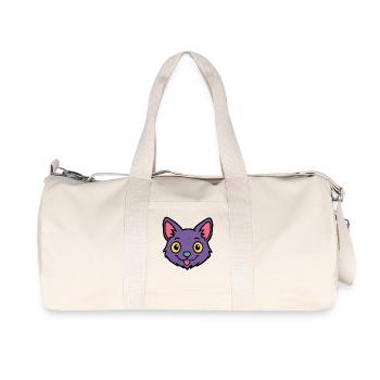 Purple Cat Pop Art Face - Recycled Canvas Sports Bag by Stanley/Stella - natural - Front