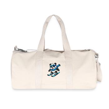 Panda Skier Winter Comic Funny - Recycled Canvas Sports Bag by Stanley/Stella - natural - Front